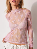 Mock Neck Long Sleeve Blouse DJPT