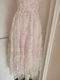 A line High Neckline Pink Tulle Dinner Party Dresses Birthday Outfits SD393
