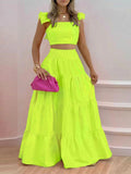 Size Ruffled Cami and Tiered Maxi Skirt Set Plus Size DJPT
