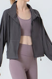 Zip Up Dropped Shoulder Active Outerwear DJPT