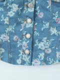 Print Strapless Top and Skort Denim Set DJPT