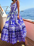 Size Printed Sweetheart Neck Maxi Cami Dress Plus Size DJPT