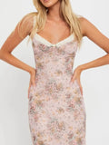 Print Maxi Cami Dress with V-Neck DJPT