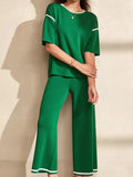 Trim T-Shirt and Drawstring Pants Set DJPT