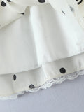 Dot Halter Mini Dress with Lace Trim DJPT