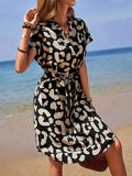 Notched Tie Waist Midi Dress DJPT