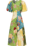Round Neck Puff Sleeve Dress DJPT