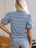 Contrast Ric-Rac Puff Sleeve Top DJPT