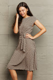 Round Neck Tie Waist Dress DJPT