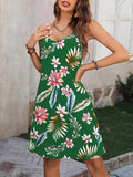 Size Printed V-Neck Cami Dress DJPT