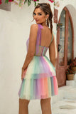 Tie-Shoulder Layered Dress DJPT