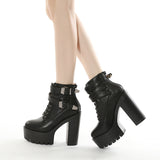 Large-Size New Strap Thick-Soled Waterproof Women's Shoes Thick High Heel Short Boots High Quality Shoes
