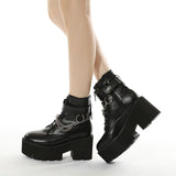 New Large-Size Chain Thick-Soled Waterproof Table Women's Shoes Thick High Heel Short Boots High Quality Shoes