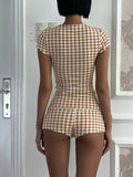 Round Neck Top and Shorts Lounge Set DJPT