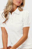 Short Puff Sleeve Pique Shirt DJPT