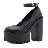 2025 Large-Size Nightclub Women's Shoes Around The Buckle Stage Waterproof Women's Shoes High Heel Single Shoes High Quality Shoes