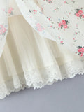 Floral Lace Trim Mini Dress DJPT