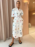 Button Up Midi Shirt Dress DJPT