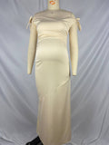 Off Shoulder Ruched Bow Elegant Maternity Baby Shower Maxi Dress Maternity