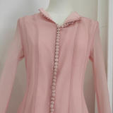 Sheath Scoop Neckline Pink Long Sleeves Short Homecoming Dresses Birthday Outfits SD370