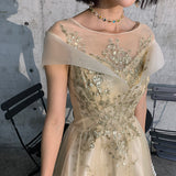 Wedding Annual Meeting Host Fairy Dress Female Temperament 2025 New Dream Temperament Heavy Industry Banquet Evening Dress