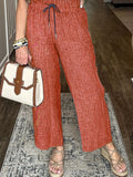 Size Button-Up Shirt and Wide-Leg Pants Set Plus Size DJPT