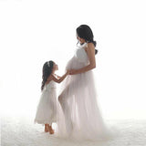 Women's Cotton Splicing Mesh Yarn Strap Pregnant Woman Drag Dress Photo Mop Floor Dress 1151 Maternity