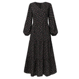 And Winter Explosion Chiffon Dress Female V-Neck Large Pendant High-End Explosive Temperament Leisure DJPT