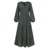 And Winter Explosion Chiffon Dress Female V-Neck Large Pendant High-End Explosive Temperament Leisure DJPT