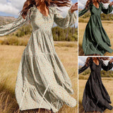 And Winter Explosion Chiffon Dress Female V-Neck Large Pendant High-End Explosive Temperament Leisure DJPT