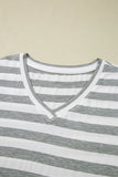 Striped V-Neck Midi T-Shirt Dress DJPT