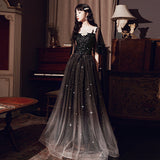 Dress Women 2025 New Banquet Temperament Art Exam Black Annual Banquet Dress Birthday Party Dress