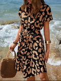Notched Tie Waist Midi Dress DJPT