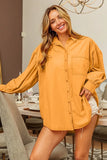 Vintage Washed Gathered Sleeve Oversized Shirt DJPT