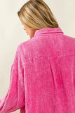 Raw Edge Detailed Mineral Washed Loose Fit Shirt DJPT