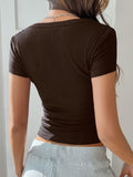 Solid Color Short Sleeve T-Shirt DJPT