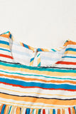 Striped Cap Sleeve Blouse DJPT
