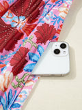 Print Tie Front Midi Dress DJPT