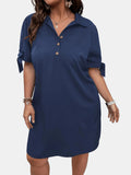 Detail Shift Dress with Tie Sleeves DJPT
