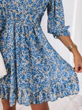 Size Ruffled Hem Floral Dress Plus Size DJPT