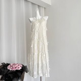 A line Halter Ivory Lace Dress Holiday Dresses SD318