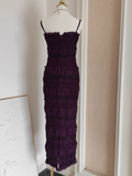 Sheath Spaghetti Straps Grape Sleeveless Party Dress Holiday Birthday Dresses For Women SD357