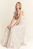 By Jane Full Size Ruffle Sleeve Tiered Maxi Dress Plus Size DJPT