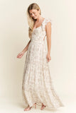 By Jane Full Size Ruffle Sleeve Tiered Maxi Dress Plus Size DJPT