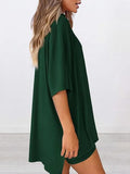 Size Oversized Slit Round Neck Top and Shorts Lounge Set Plus Size DJPT