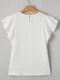 Layered Ruffled Flutter Sleeve Blouse DJPT