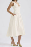 V-Neck Sleeveless Dress with Pockets DJPT
