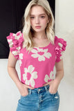 Round Neck Ruffled Sleeve Top DJPT