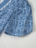 Contrast Ric-Rac Puff Sleeve Top DJPT