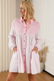 Collared Neck Dropped Shoulder Mini Dress DJPT